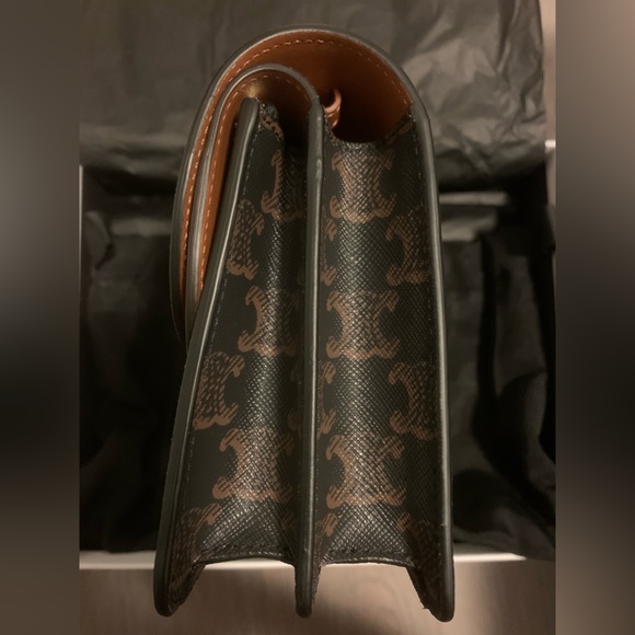 Celine WALLET ON STRAP IN TRIOMPHE CANVAS AND SMOOTH LAMBSKIN - Picture 4 of 10